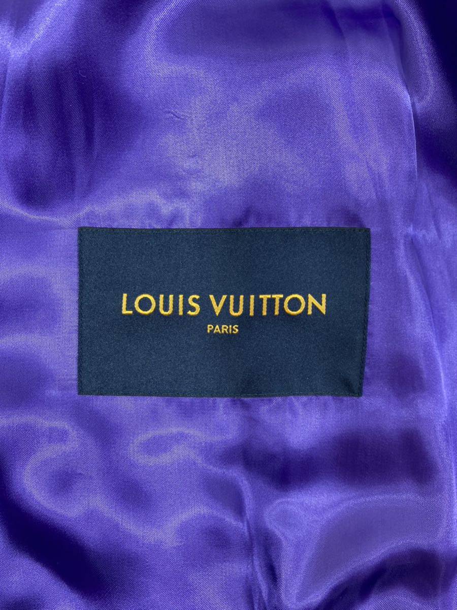 LOUIS VUITTON 22AWルイヴィトン マルチパッチミックスドレザーバーシティブルゾンスタジャンRM222 MJY HNL90E パープル×ホワイトサイズ60